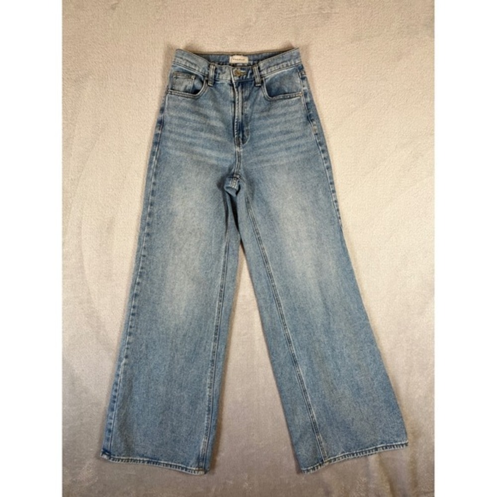 PacSun Wide Leg‎ Jeans Light Wash High Waisted Denim Womens Size 24